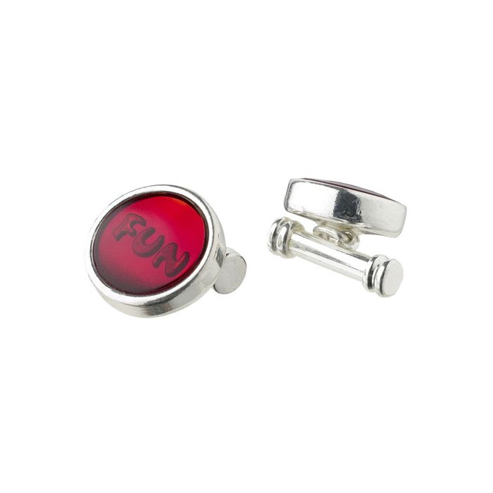 Fun factory Cufflinks - Red - Silver Plated 
