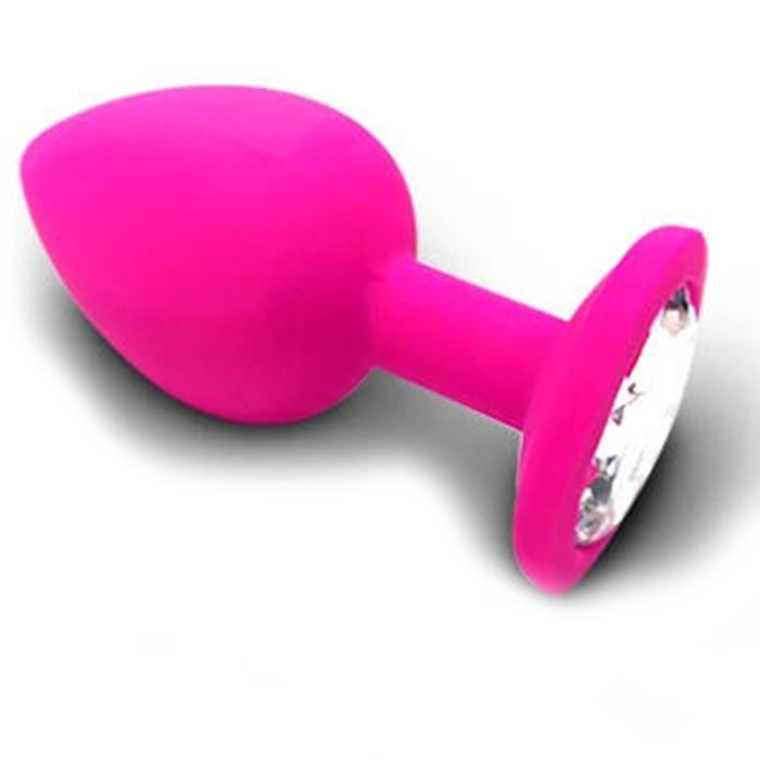 Plug anal rose en silicone taille L