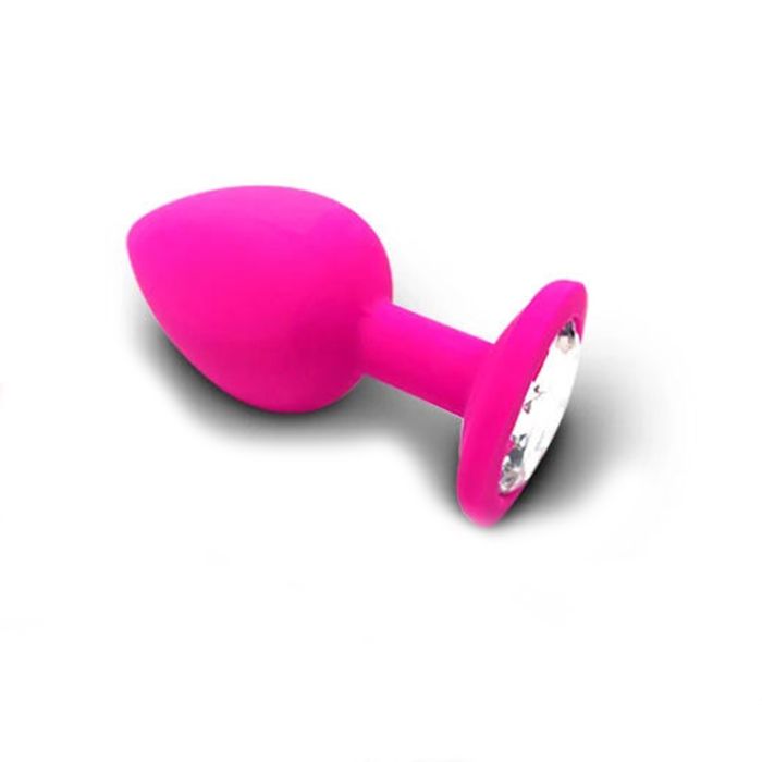 Plug anal rose en silicone taille S