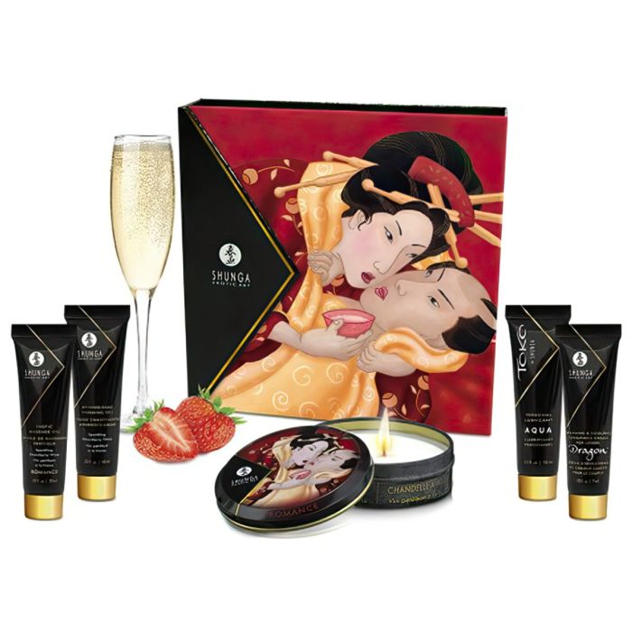 Set Secrets de Geisha Vin pétillant Fraise champagne fraise by Shunga