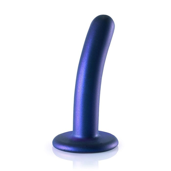 Smooth G-Spot Dildo - 12 cm Metallic Blue by Ouch ! 