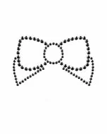 Bijoux de seins autocollant Mimi noeud noir