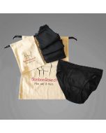 5er-Pack sexy schwarze Menstruationshöschen mit Spitze Größe 3XL + Packtaschen