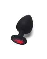 Plug anal en silicone avec strass rouge taille S
