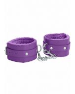 Plush Leather Hand Cuffs - Purple by Ouch!