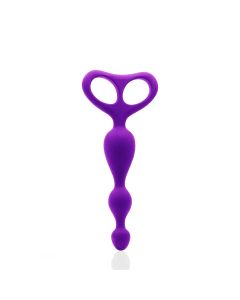 Chapelet anal violet en silicone 17 cm