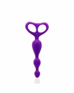 Chapelet anal violet en silicone 17 cm
