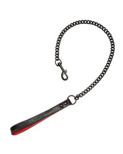 KINK - Leather Handler's Leash - Black & Red by Doc Johnson