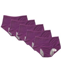 Lot de 5 Culottes hautes menstruelles Purple taille L (Taille asiatique 3XL)