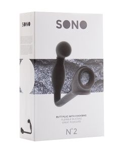 No.2 - Butt Plug with Cockring - Black by Sono
