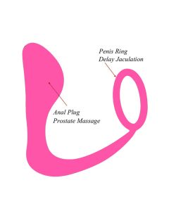 Plug Anal et anneau de pénis en silicone rose