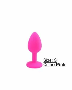 Plug anal rose en silicone taille S