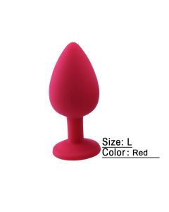 Plug anal rouge en silicone taille L
