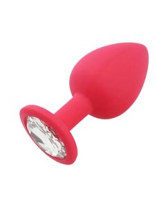 Plug anal rouge en silicone taille M