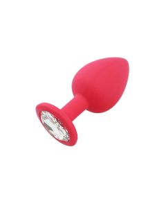 Plug anal rouge en silicone taille S