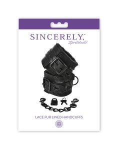 Sincerely Lace Fur Lined Handcuffs by Sportsheets